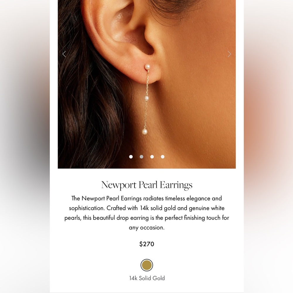 Gorjana NWT ✨ 14k Gold Newport Pearl Earrings